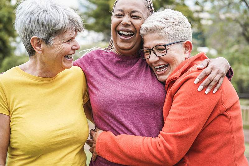 three women hugging